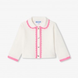 Baby girl cardigan with Peter Pan collar