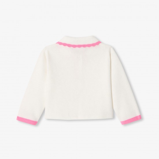 Baby girl cardigan with Peter Pan collar