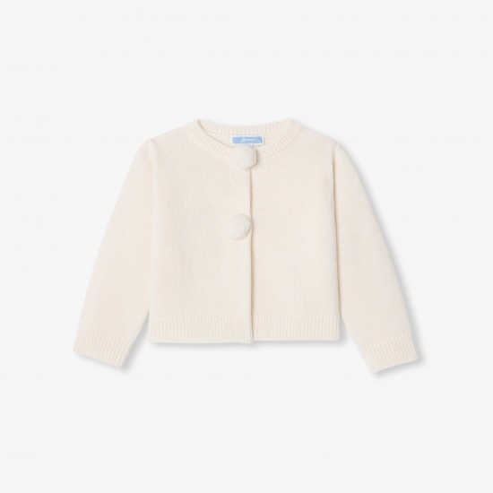 Baby girl cardigan in wool and cashmere