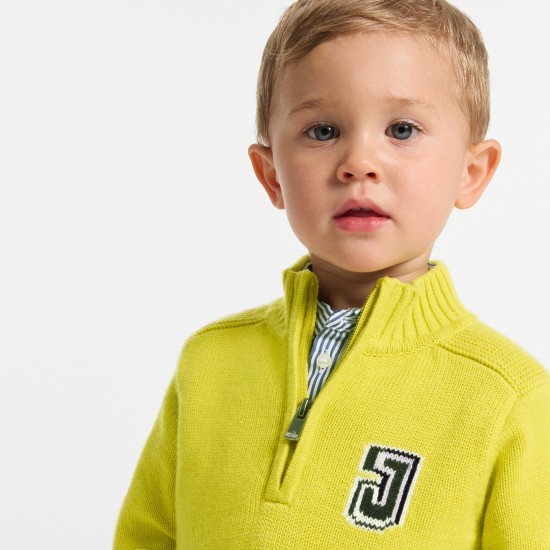 Baby boy trucker-neck sweater Baby boy trucker-neck sweater