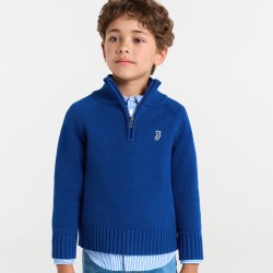 Boy sweater with trucker collar