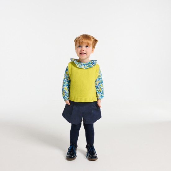 Baby girl sleeveless  jumper in wool and cashmere