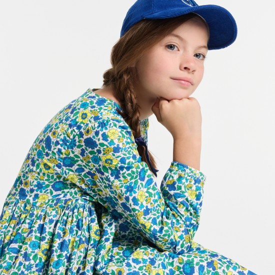 Girl dress in Liberty fabric velvet