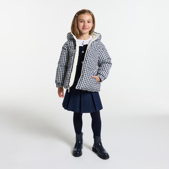 Girl short reversible down jacket