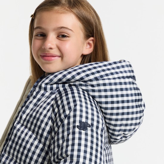 Girl short reversible down jacket