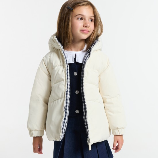 Girl short reversible down jacket
