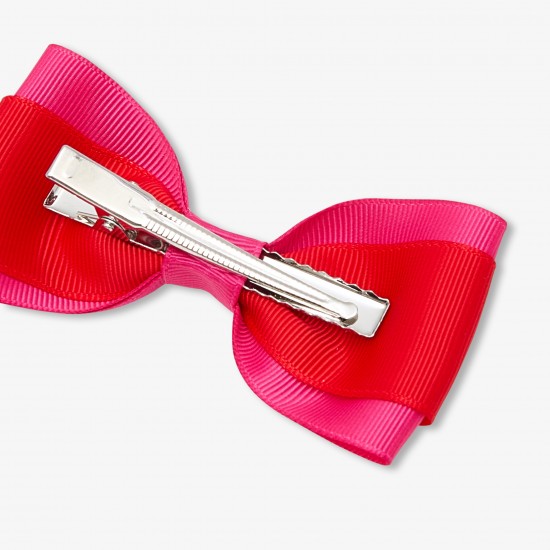 Girl hair clip with color block bow