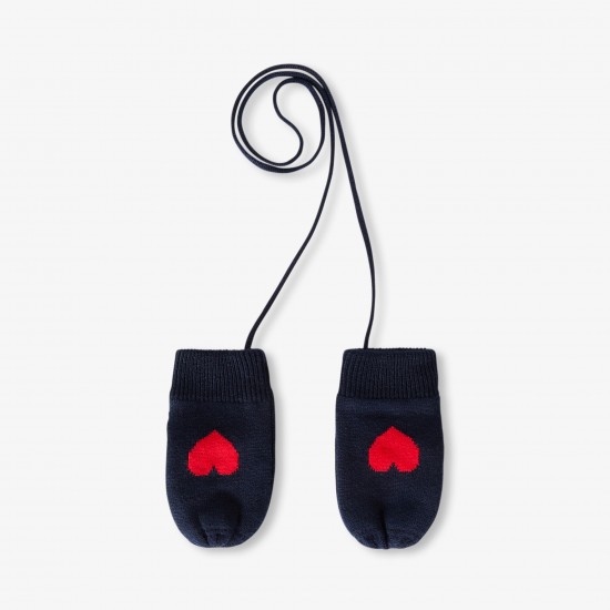 Baby girl knitted mittens