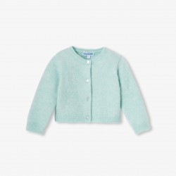 Baby girl cardigan in wool and alpaca