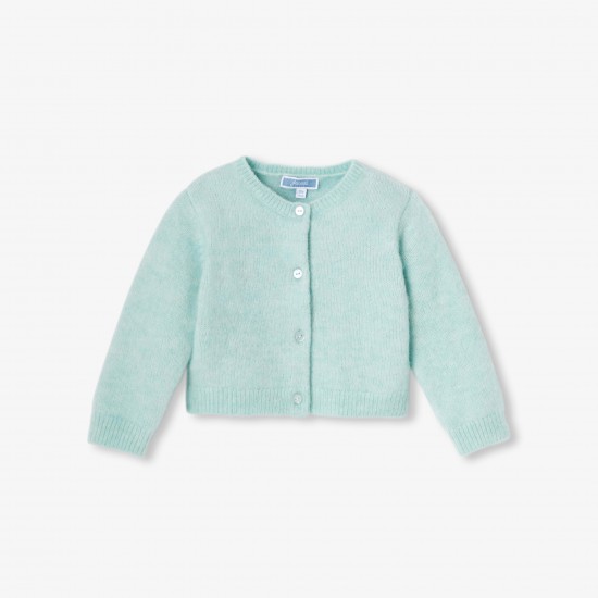 Baby girl cardigan in wool and alpaca