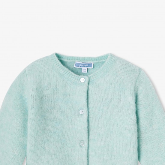 Baby girl cardigan in wool and alpaca