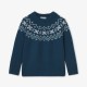 Boy sweater with jacquard collar