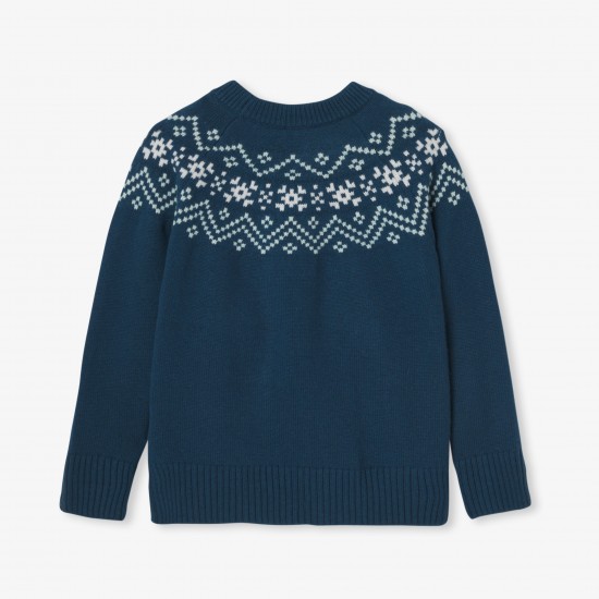 Boy sweater with jacquard collar