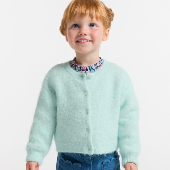 Baby girl cardigan in wool and alpaca