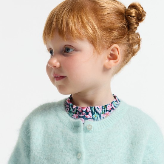 Baby girl cardigan in wool and alpaca