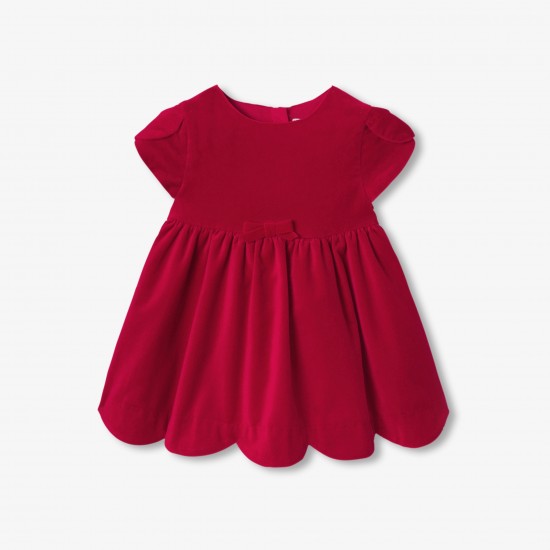Baby girl Holiday dress in smooth velvet