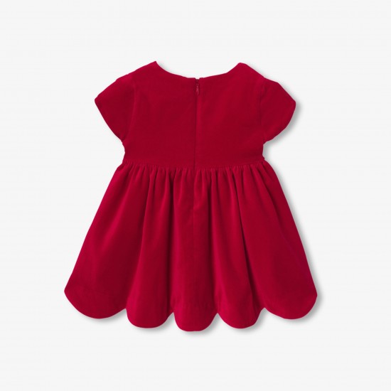 Baby girl Holiday dress in smooth velvet