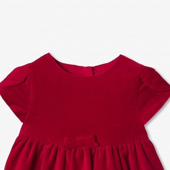 Baby girl Holiday dress in smooth velvet