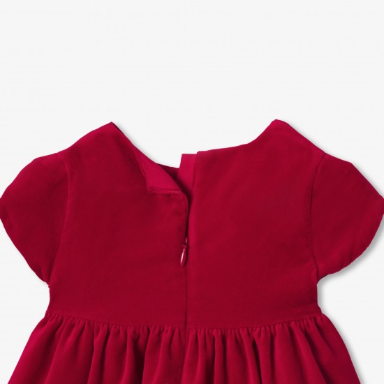 Baby girl Holiday dress in smooth velvet