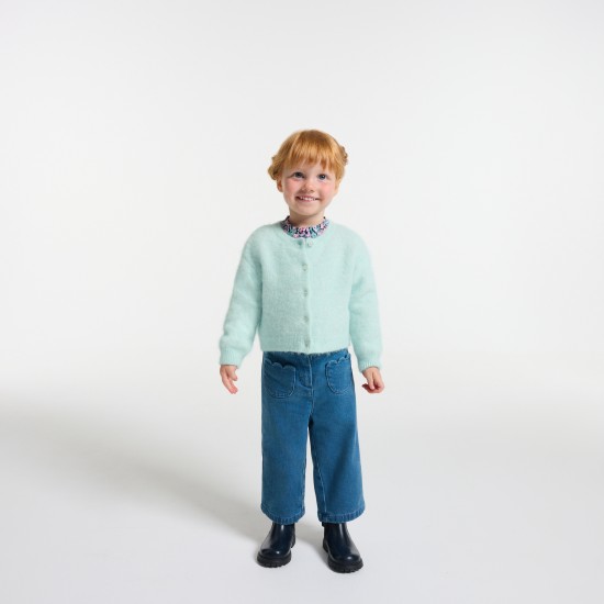 Baby girl cardigan in wool and alpaca