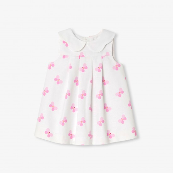 Baby girl pinafore dress in cotton piqué