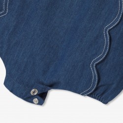 Baby girl lightweight denim romper
