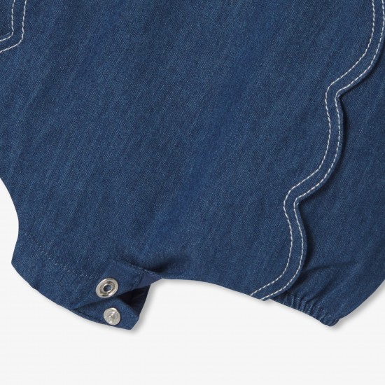 Baby girl lightweight denim romper