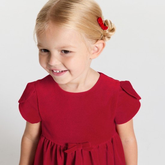 Baby girl Holiday dress in smooth velvet