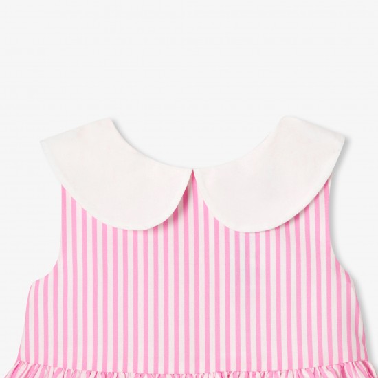 Baby girl sleeveless dress in poplin