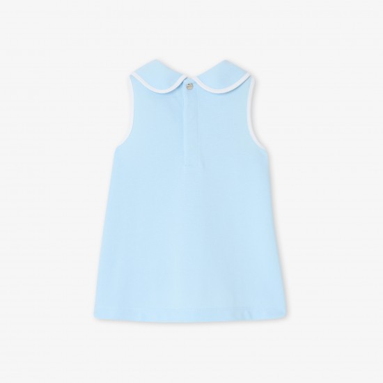 Baby girl sleeveless dress in cotton piqué