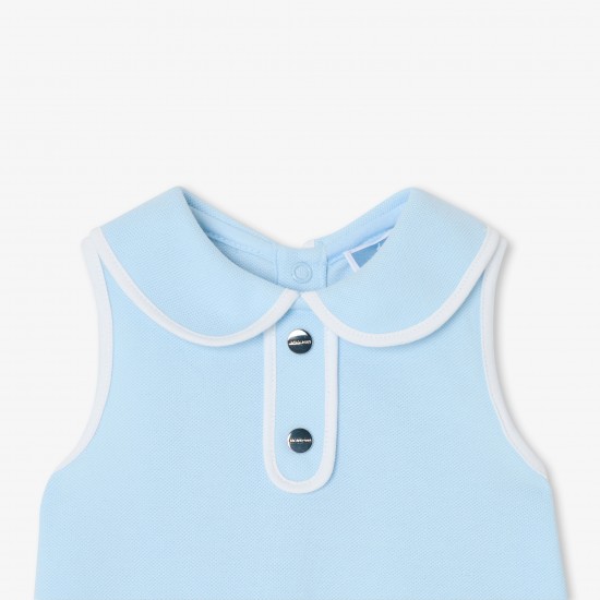 Baby girl sleeveless dress in cotton piqué