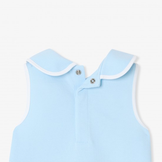Baby girl sleeveless dress in cotton piqué