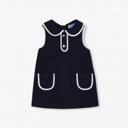 Baby girl sleeveless dress in cotton piqué