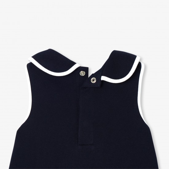 Baby girl sleeveless dress in cotton piqué
