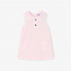 Baby girl sleeveless dress in cotton piqué