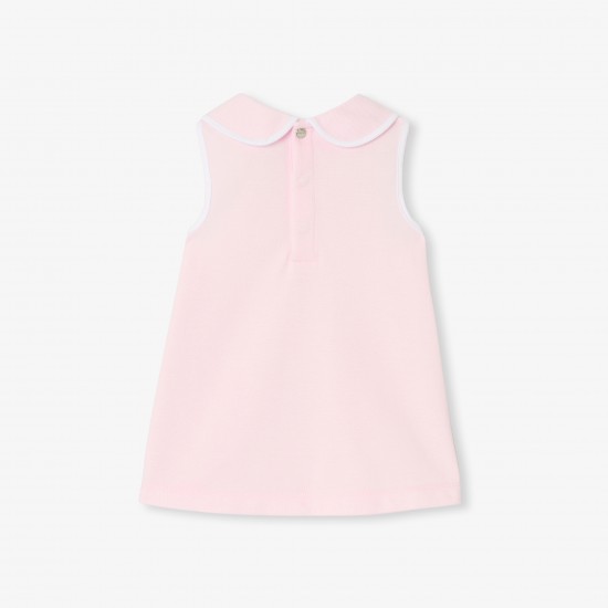 Baby girl sleeveless dress in cotton piqué