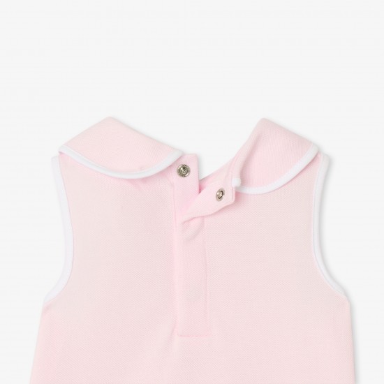 Baby girl sleeveless dress in cotton piqué