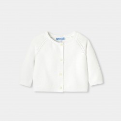 Baby girl cardigan in garter stitch cotton