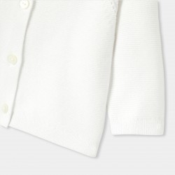 Baby girl cardigan in garter stitch cotton