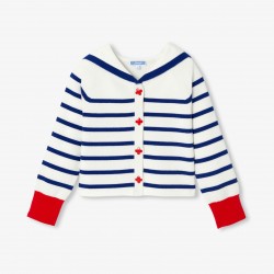 Girls' cardigan with sailor collar