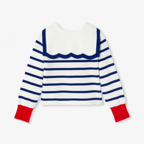 Girls' cardigan with sailor collar