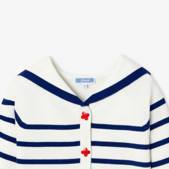 Girls' cardigan with sailor collar