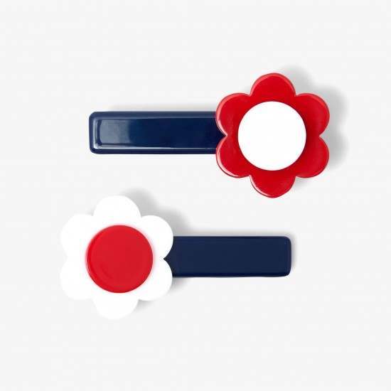 Pair of flower hair clips for girls