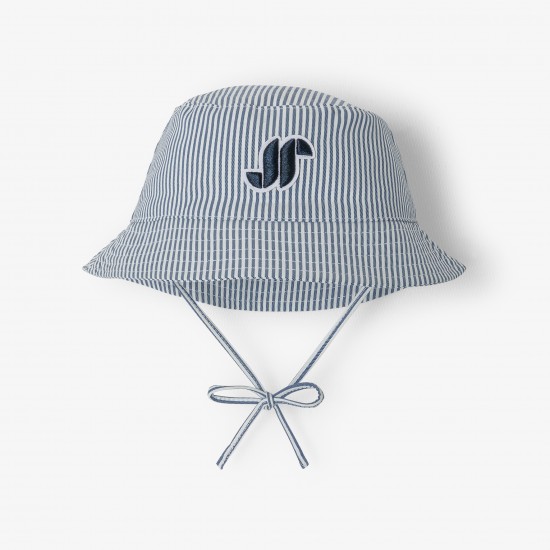 Baby striped cotton bucket hat