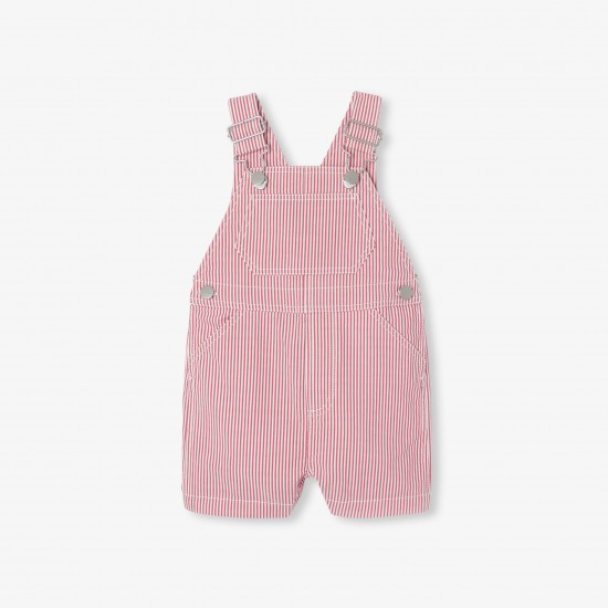 Baby boy striped twill dungaree shorts