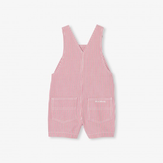 Baby boy striped twill dungaree shorts