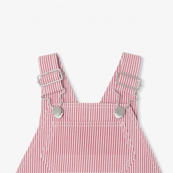 Baby boy striped twill dungaree shorts