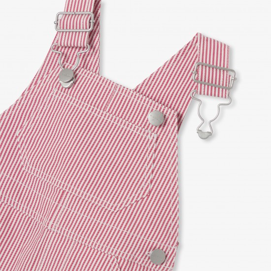 Baby boy striped twill dungaree shorts