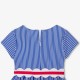 Girls' striped poplin dress