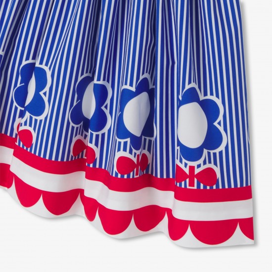 Girls' striped poplin dress